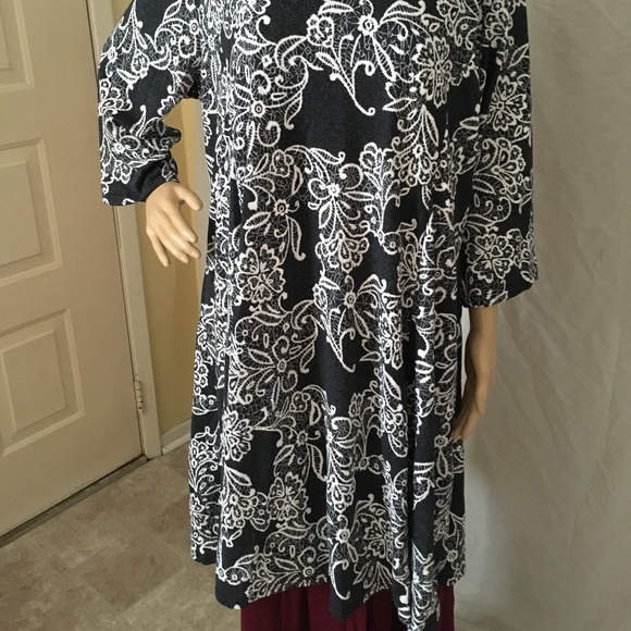 NIB Diva D Gray Floral Textured Dress/Tunic 2XL - Picture 4 of 4